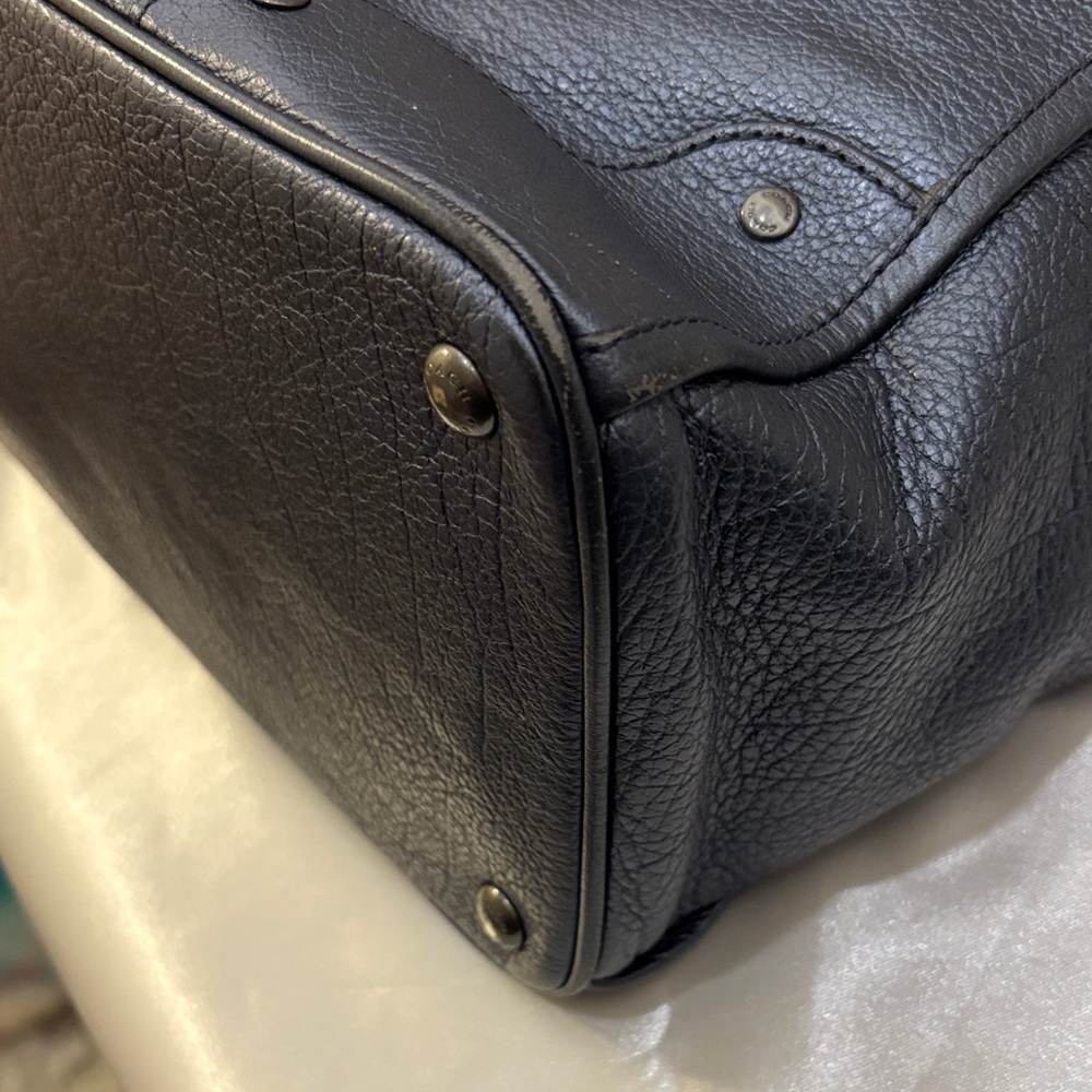 Coach Mickie Dark Blue Metallic Leather Tote and Wallet Set - Picture 6 of 11